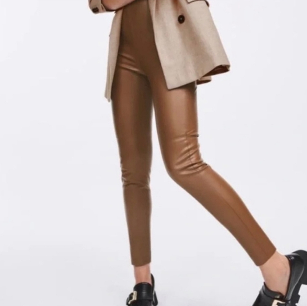 Zara faux leather leggings